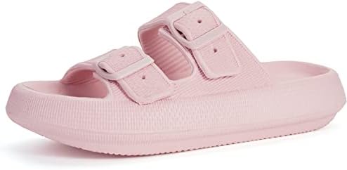Cloud Double-Buckle Slide — Pink