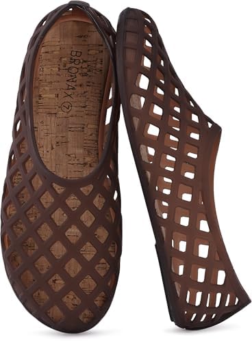 Hollow-Out Jelly Flat — Brown