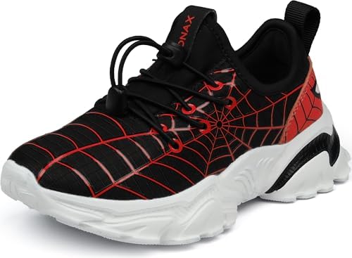 Spider Web Boys Sneaker — Black Red