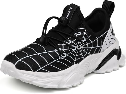 Spider Web Boys Sneaker — Black White